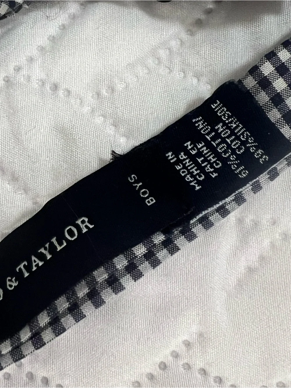 Lord & Taylor Boys Navy Blue Gingham Pre-Tied Adjustable Bow Tie